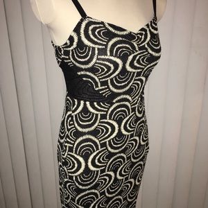 Free People Sleeveless cocktail dress,  white and black prints